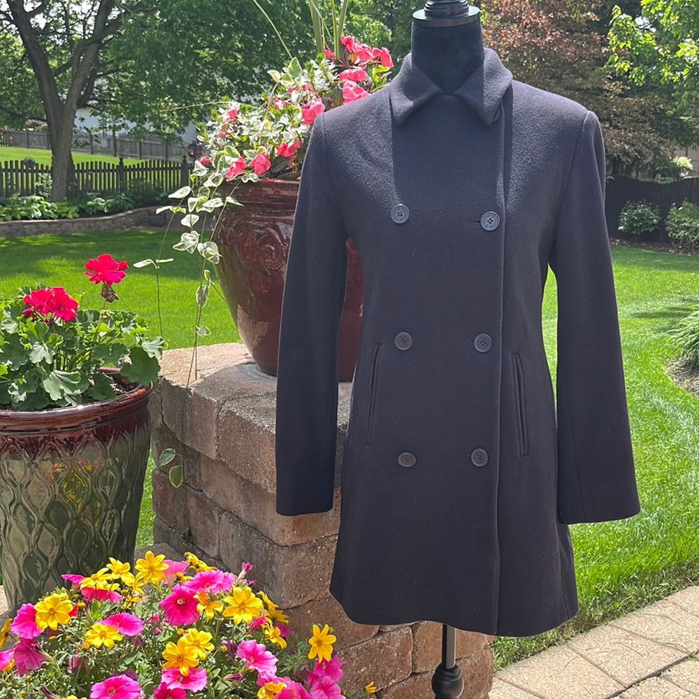 Calvin Klein Navy Wool car coat
